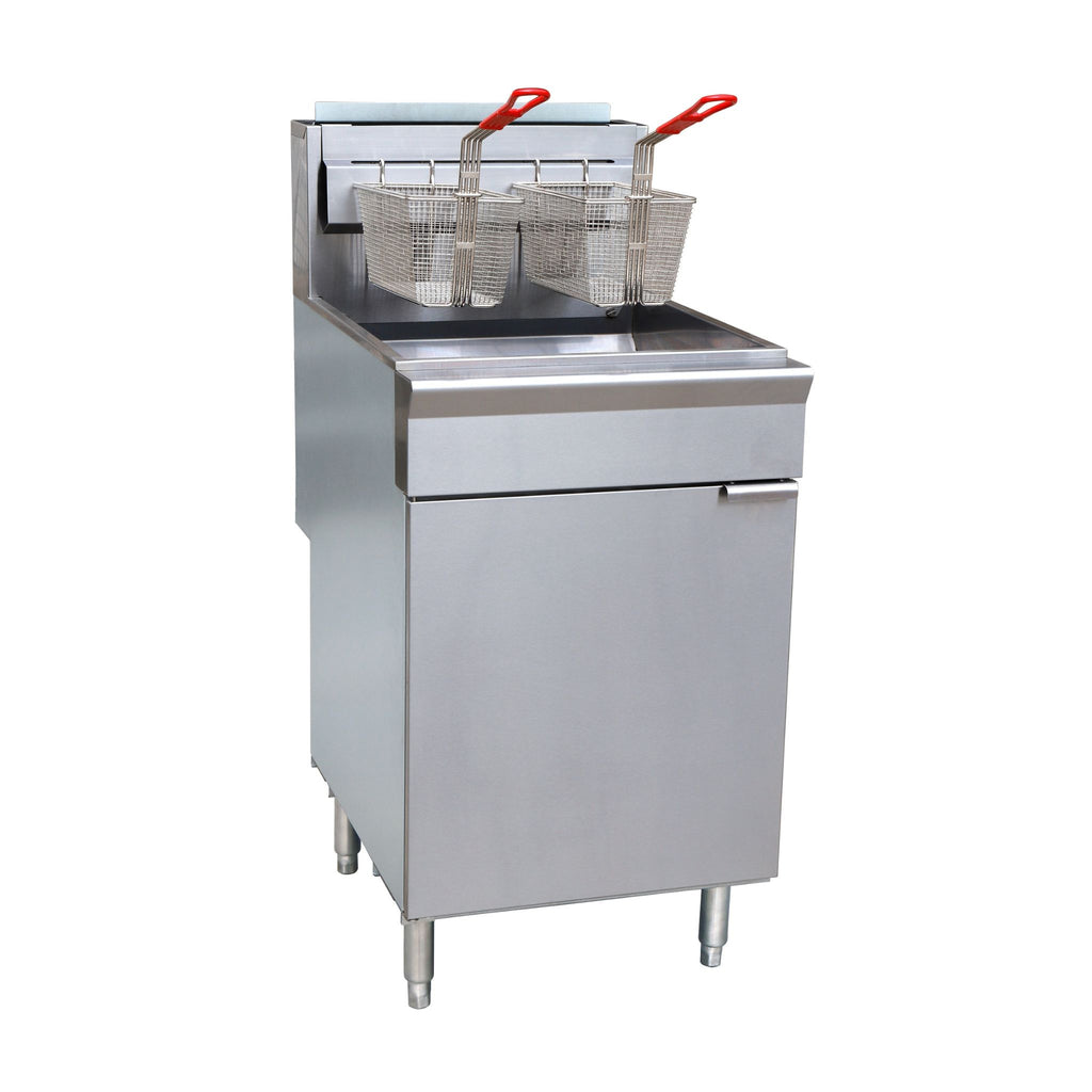 noriota nff5n gas floor commercial fryer angle left