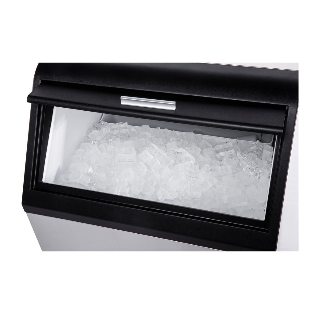 noriota ni120f 120lb commercial ice maker top view of ice bin full