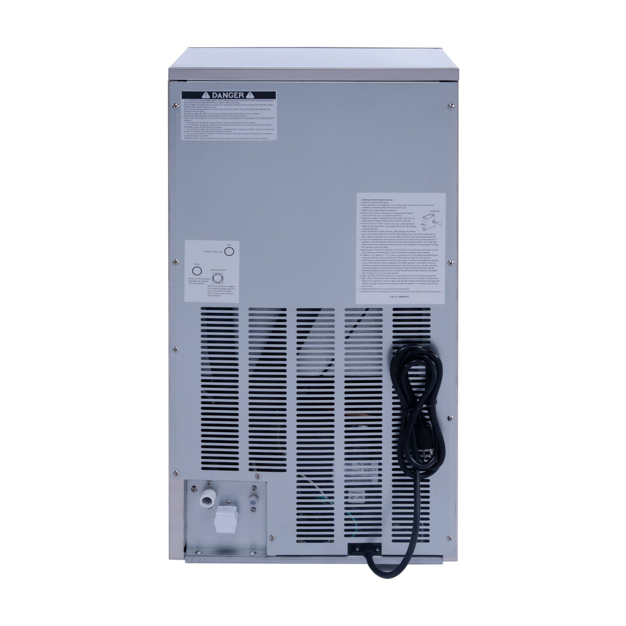 noriota ni80f ice maker back view or rear