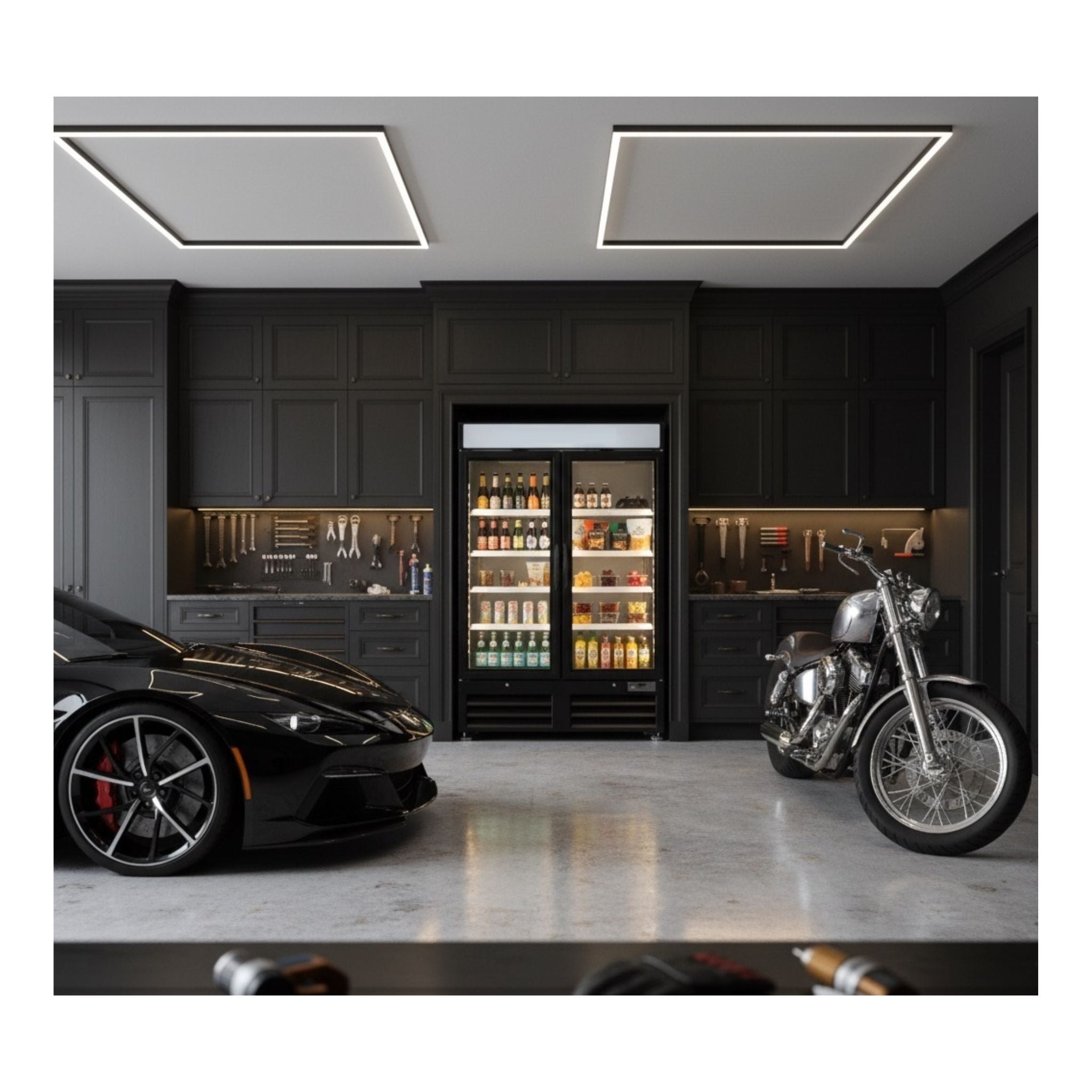 noriota nmr48b commercial refrigerator merchandiser lifestyle garage