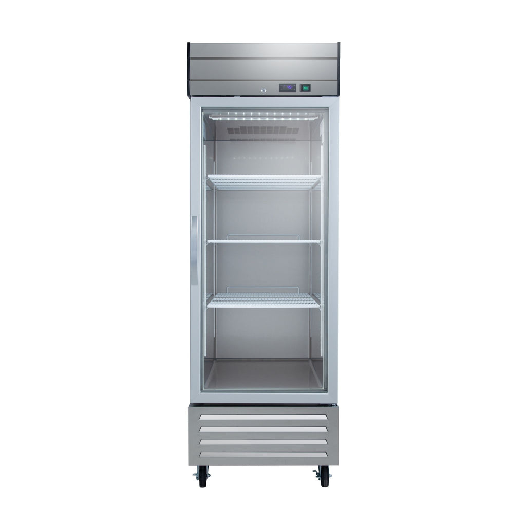 noriota nr23g glass single door front view stainless steel commercial refrigerator 