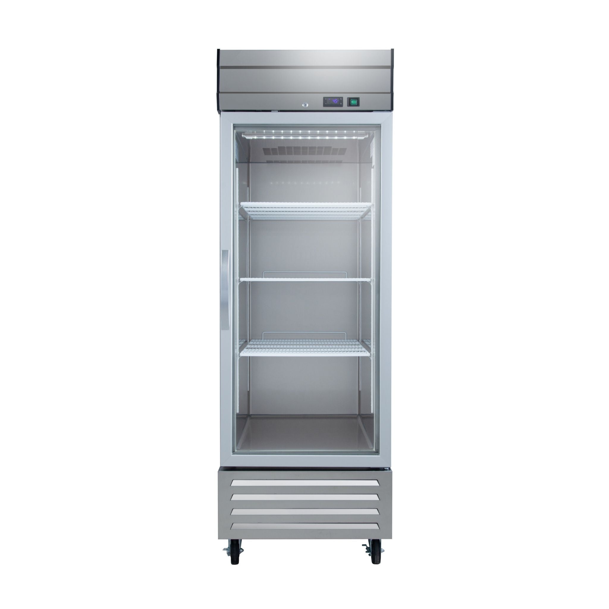 noriota nr23g glass single door front view stainless steel commercial refrigerator 