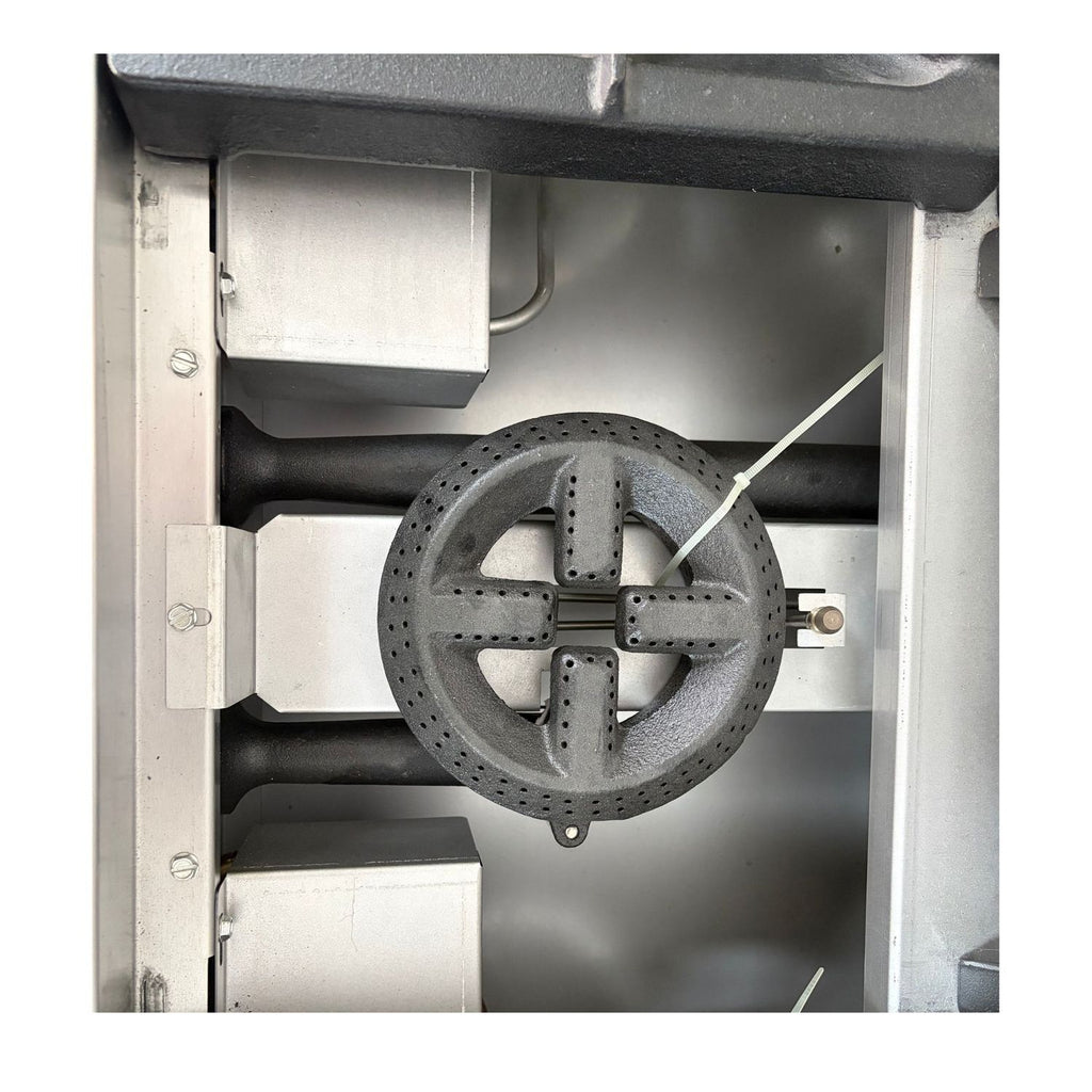 noriota nr36 gas range close up burner with grate removed