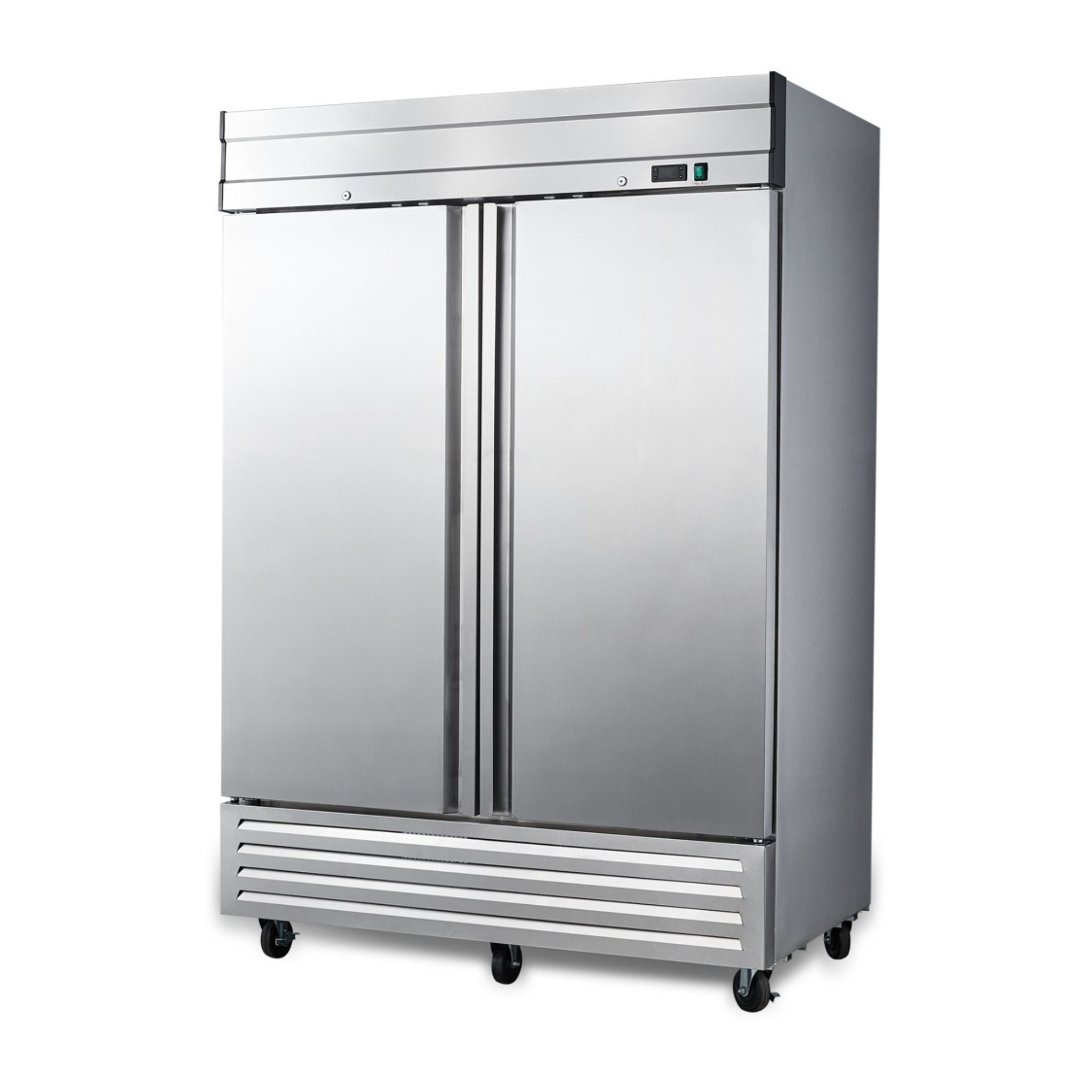 noriota nr49 stainless steel solid door commercial refrigerator angle right