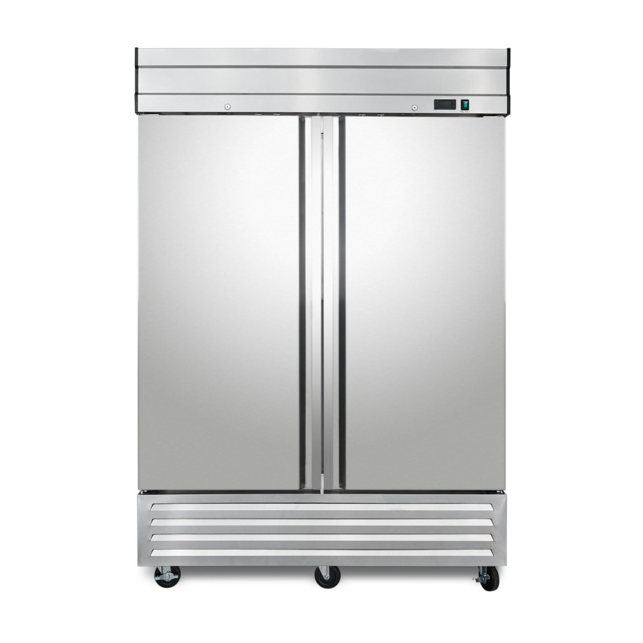 noriota nr49 stainless steel solid door commercial refrigerator front view