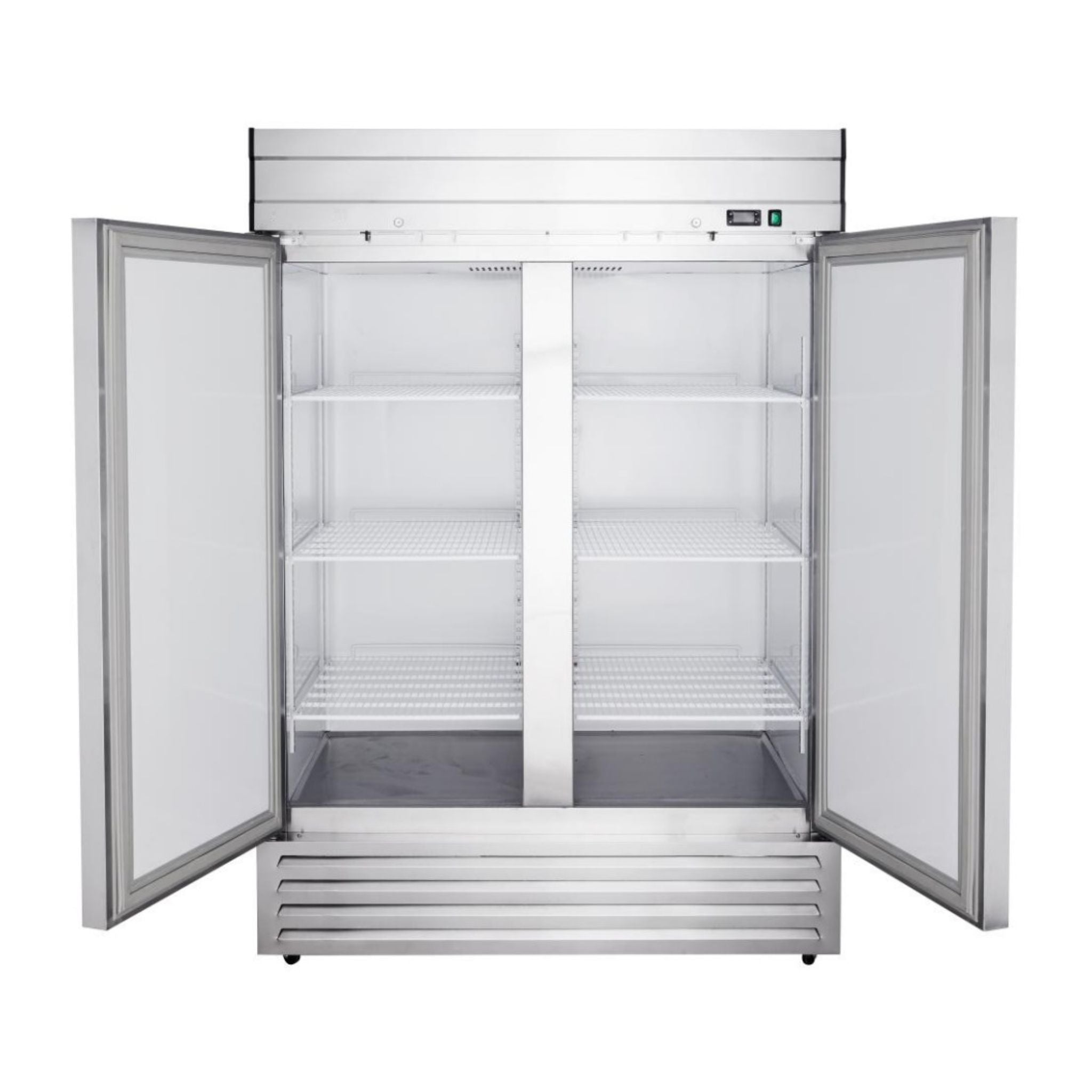 noriota nr49 stainless steel solid door commercial refrigerator doors open