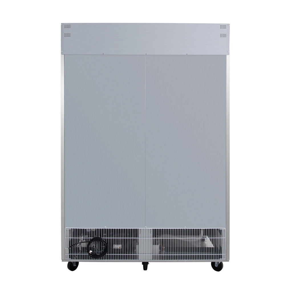 noriota nr49 two door rear view stainless steel commercial refrigerator 