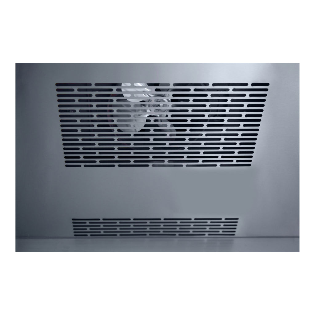 nr49g close up of ventilation system in commercial glass door refrigerator 