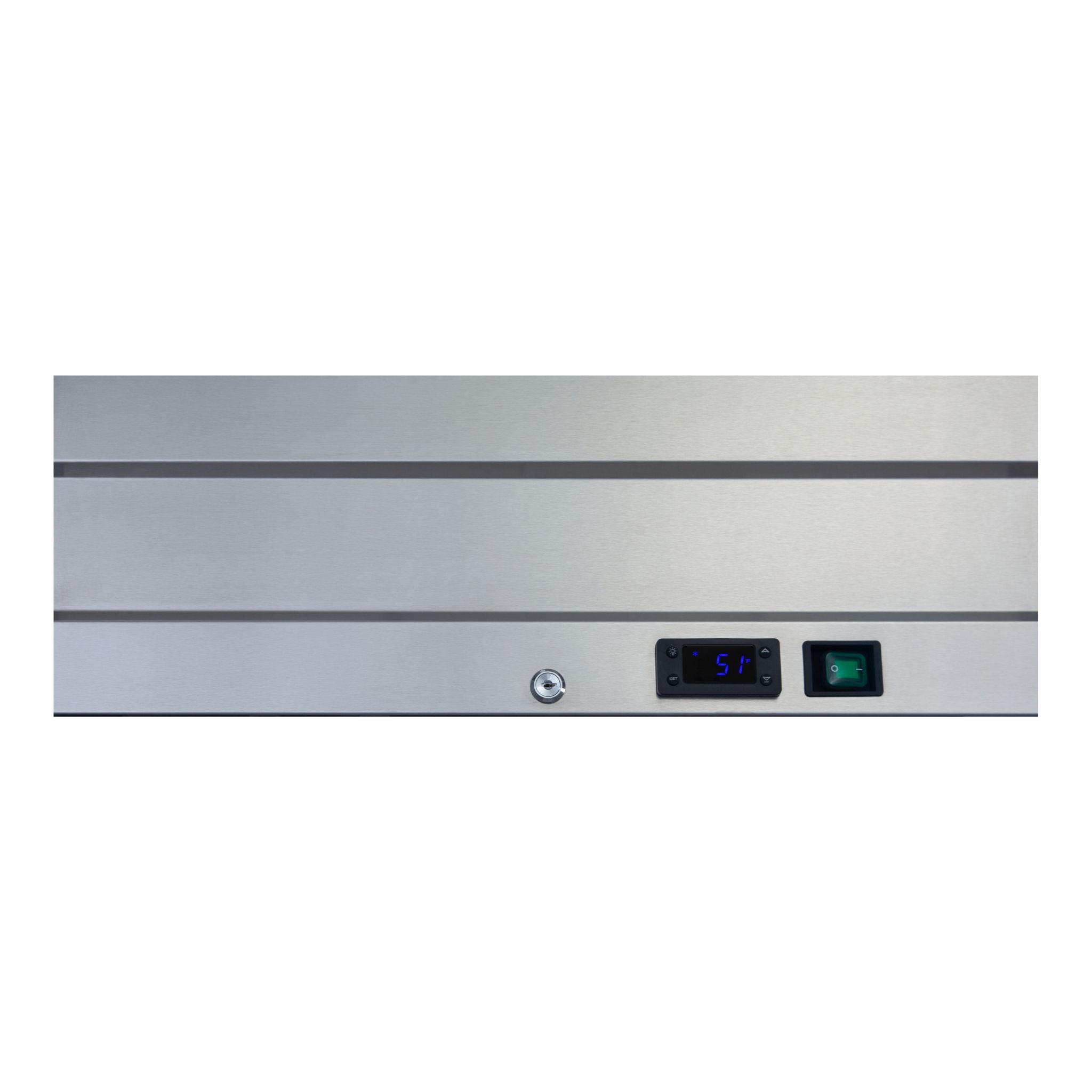 nr49g close up of top panel for commercial refrigerator 