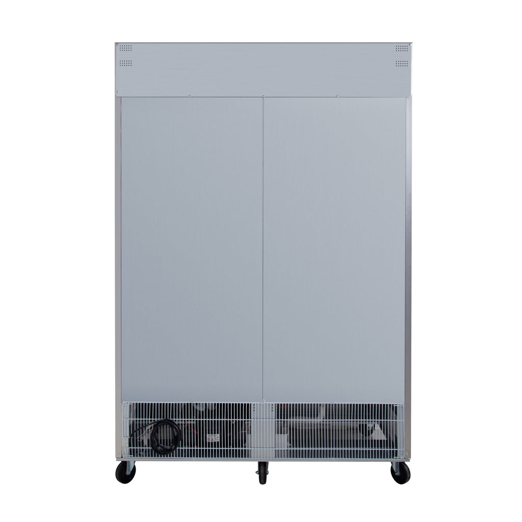 noriota nr49g two glass door rear stainless steel commercial refrigerator 