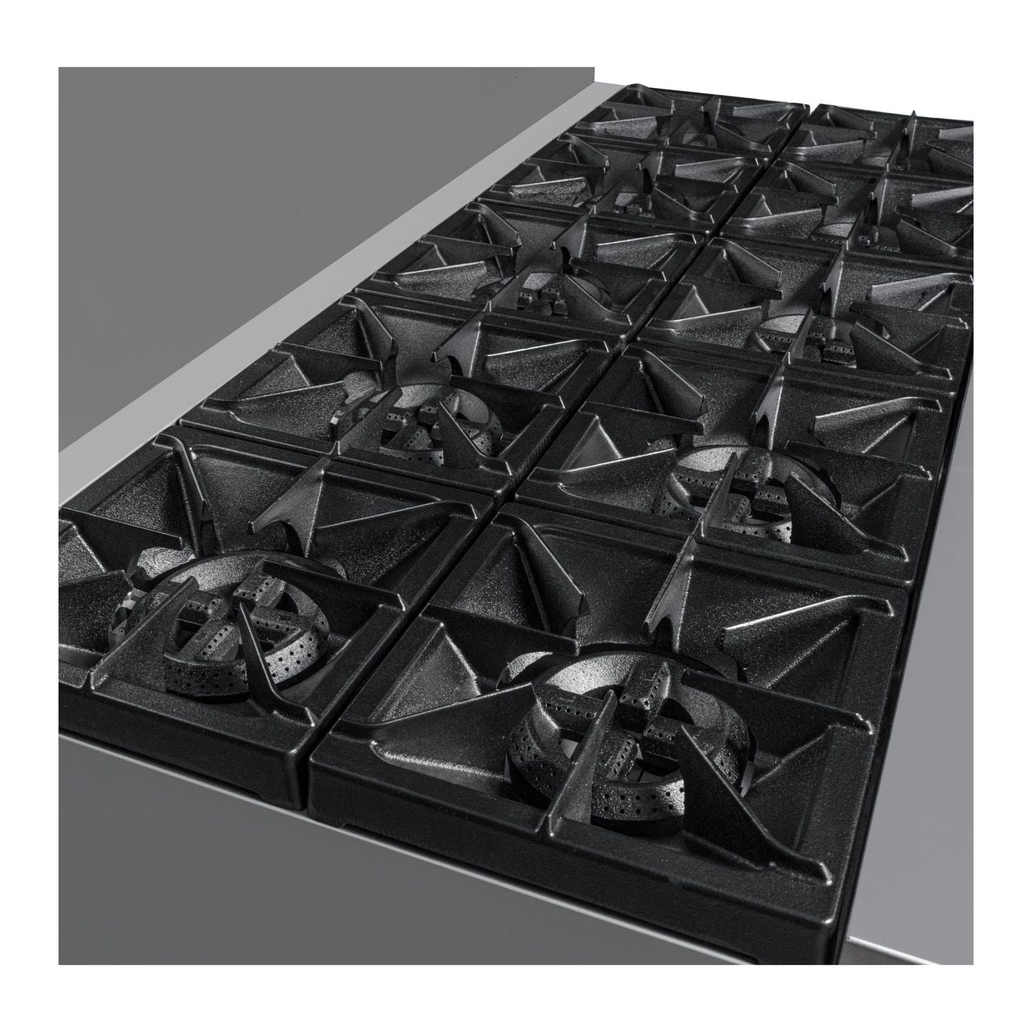 noriota nr60 gas range closeup burners