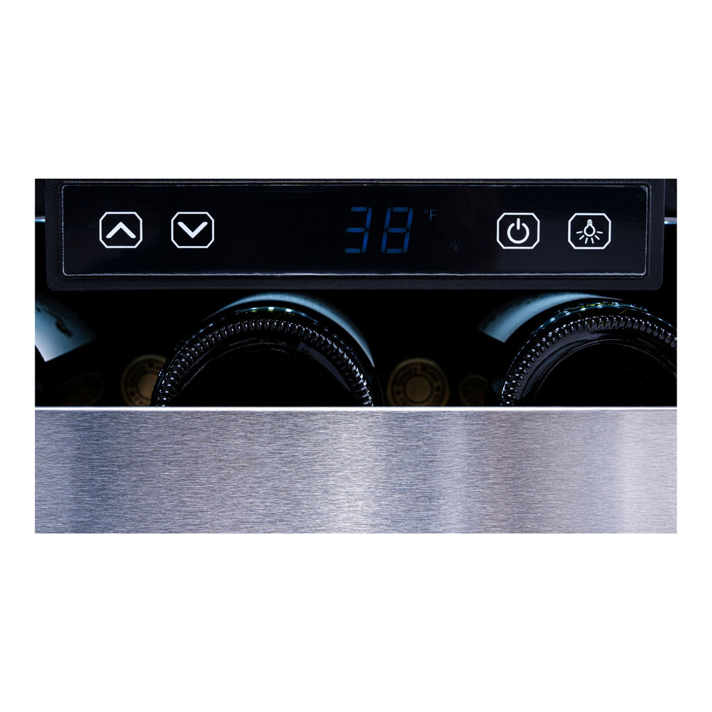 noriota nuc24opss beverage cooler Digital display with control buttons on a kitchen appliance