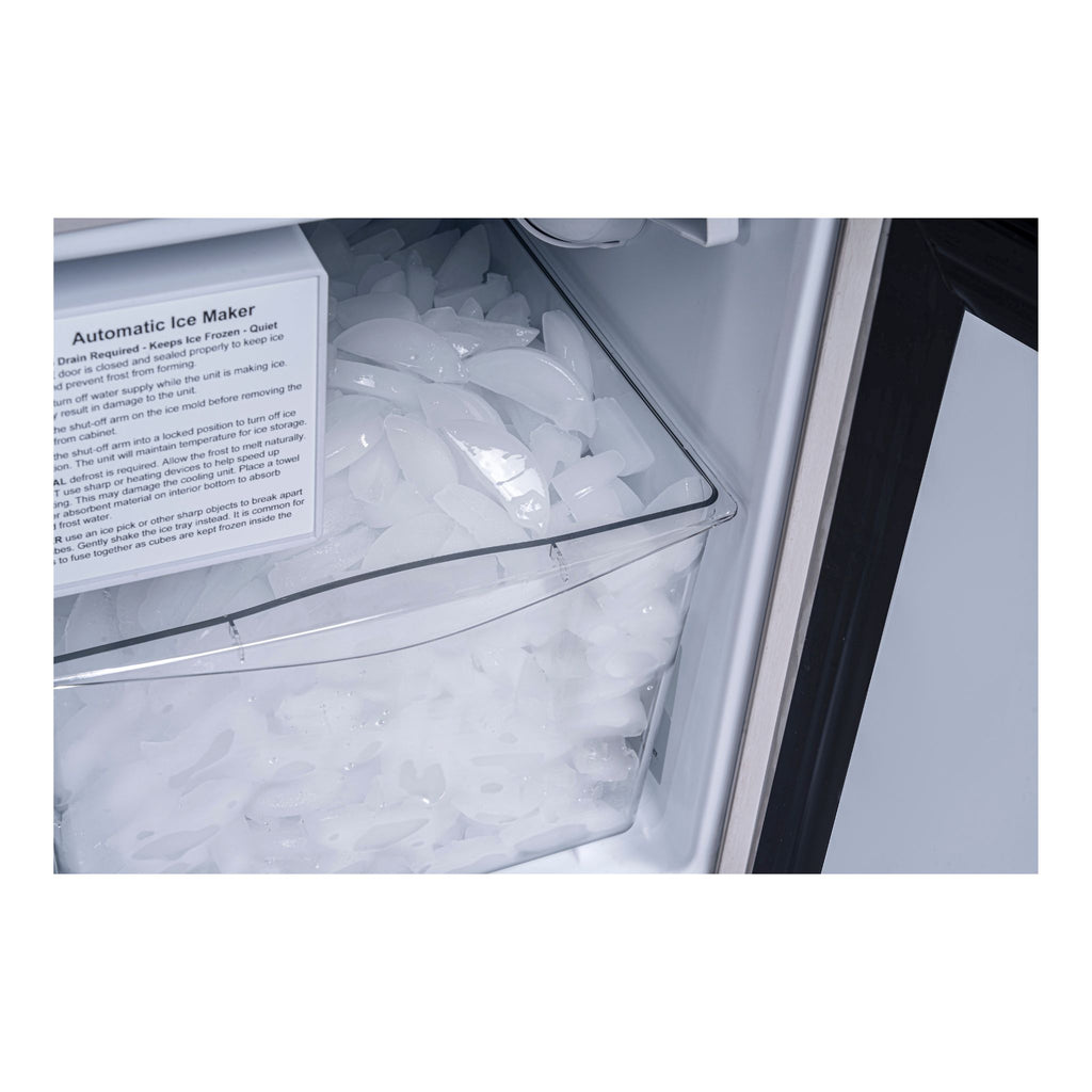 noriota NUI15COPPS Built in crescent ice maker ice bin full of crescent ice