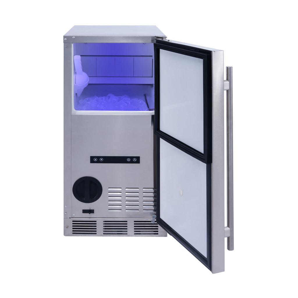 noriota NUI15GOPSS gourmet ice maker ice bin full, indoor outdoor ice machine