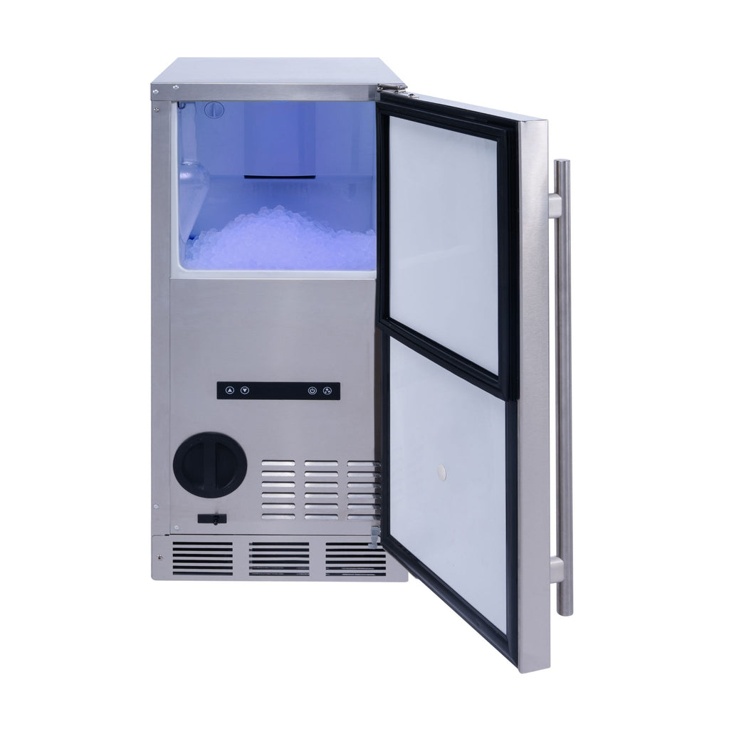 noriota nui15nopss nugget ice maker door open with blue light on 