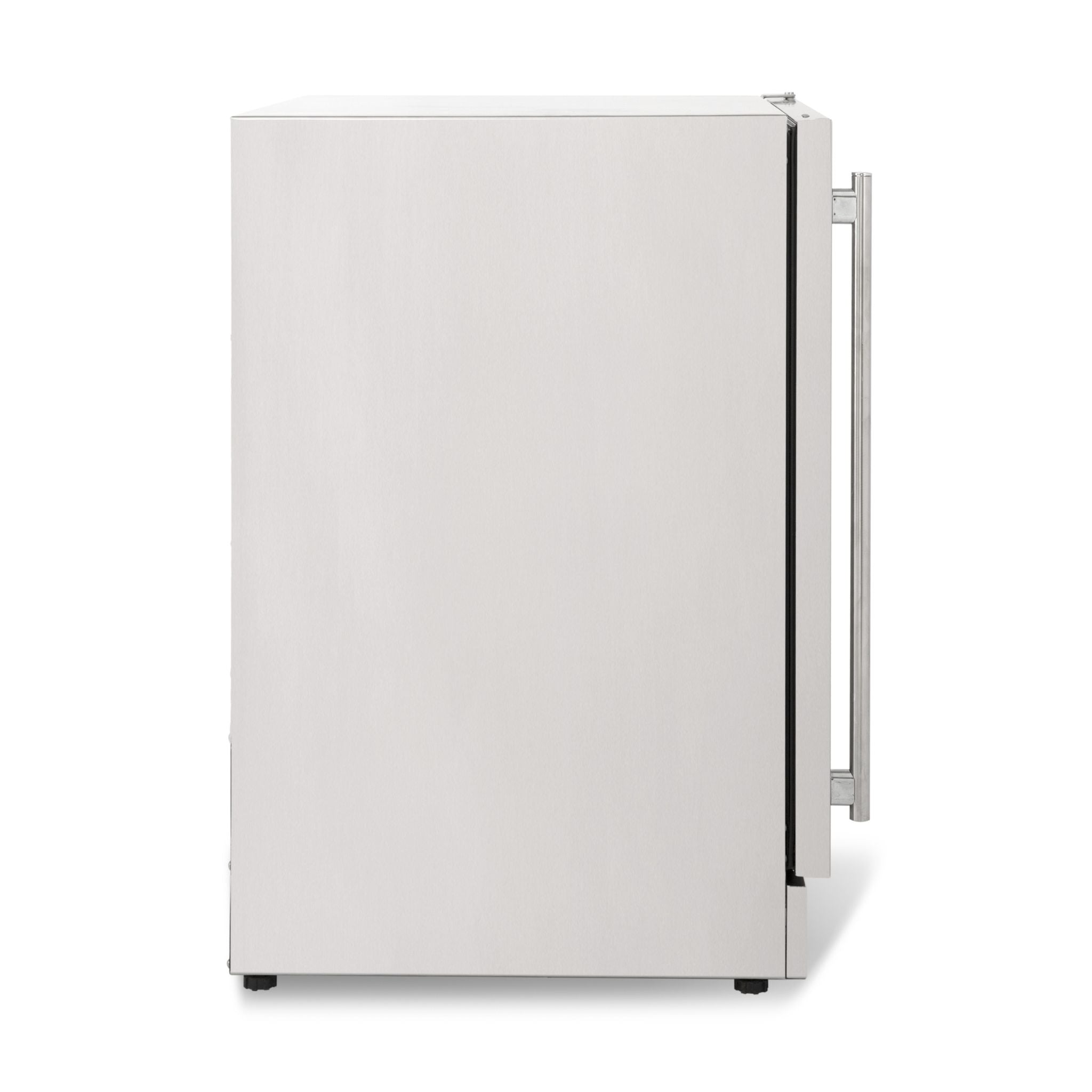 noriota nuropss, stainless steel undercounter refrigerator left side view