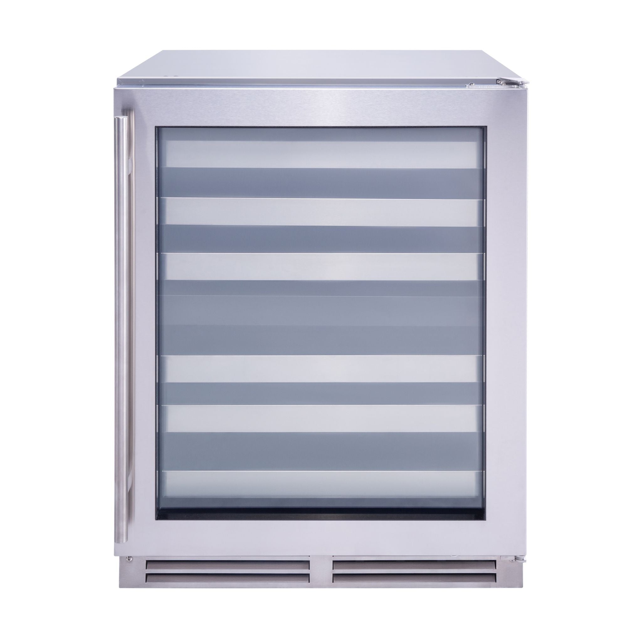 noriota nuwc24dzopss wine cooler front view, indoor outdoor, built in unit