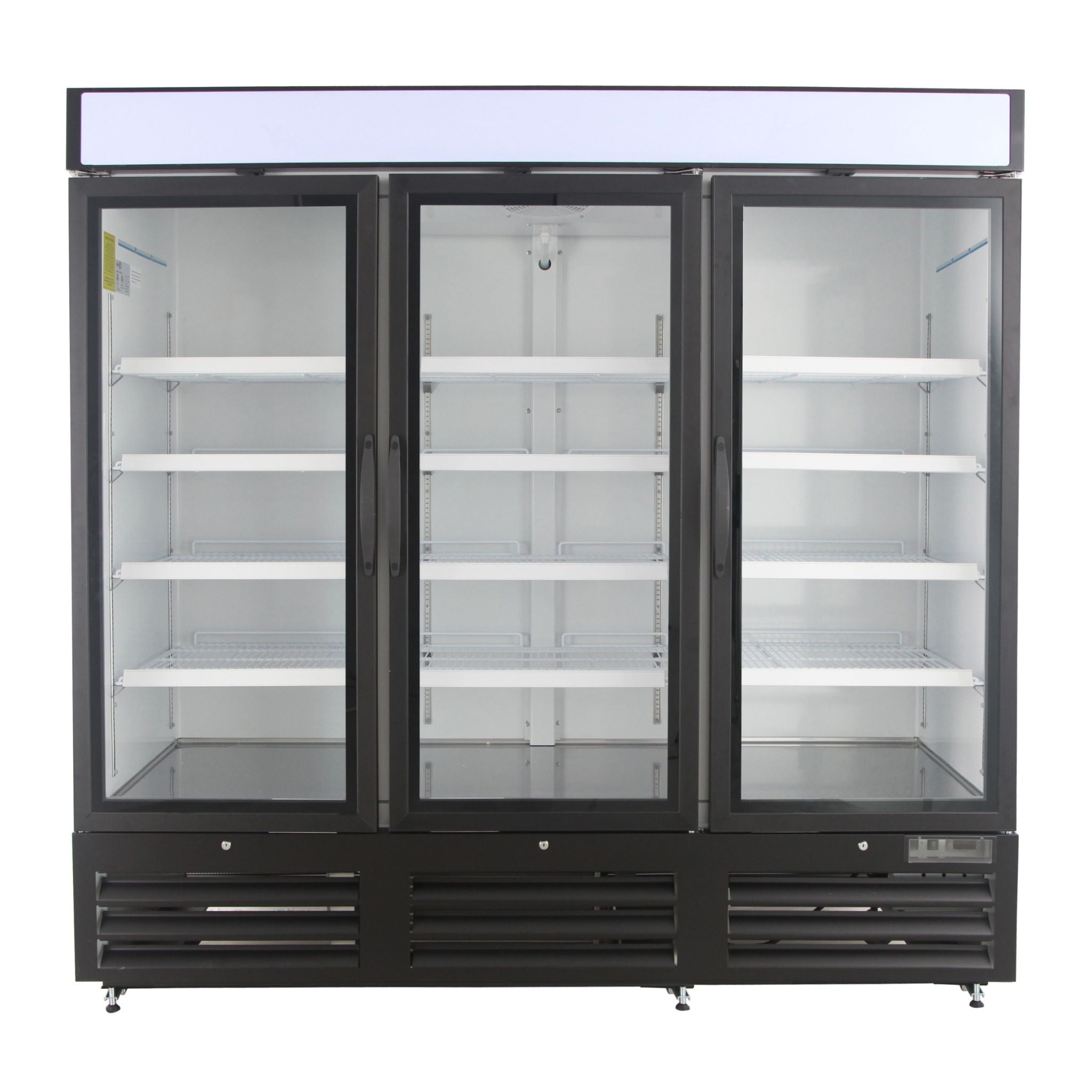 noriota nmf72b commercial merchandiser, black, front view